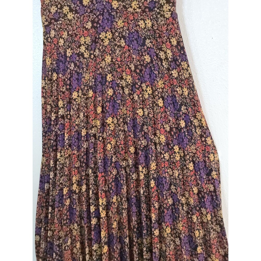 Jessica Simpson Floral Maxi Dress Boho Pleated Strappy Festival Size Large - Picture 6 of 12